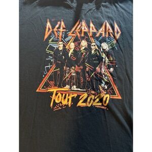 RARE Def Leppard Concert Tour 2020 Black Graphic T-Shirt Size Mens Sz XXL
